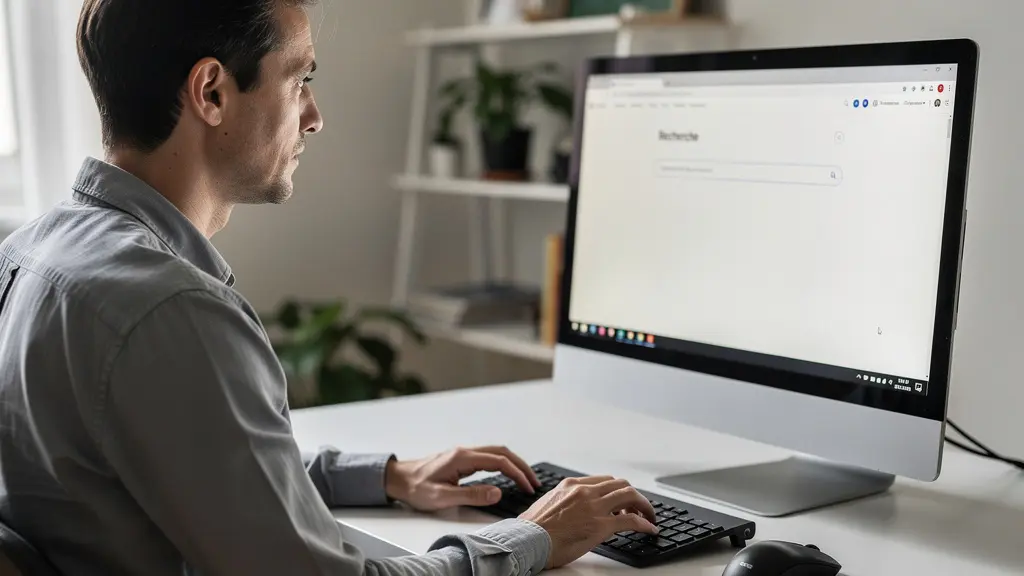 Personne vérifiant la certification d'un diagnostiqueur immobilier sur un site officiel